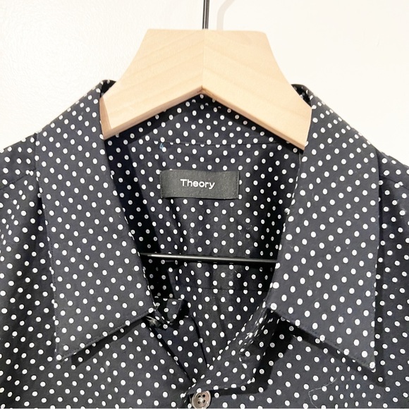 NWT Theory Irving Witan Slim Fit Short Sleeve Button Down Men’s Shirt Size Large - Picture 9 of 12